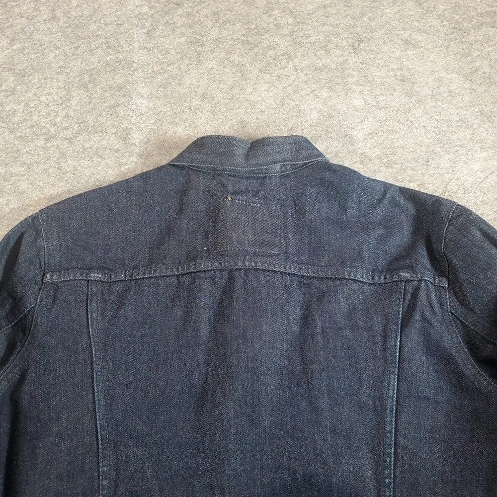 Levi's Denim Jacket Mens Large Dark Wash Blue Trucker Waxed Type 3  Workwear Y2K